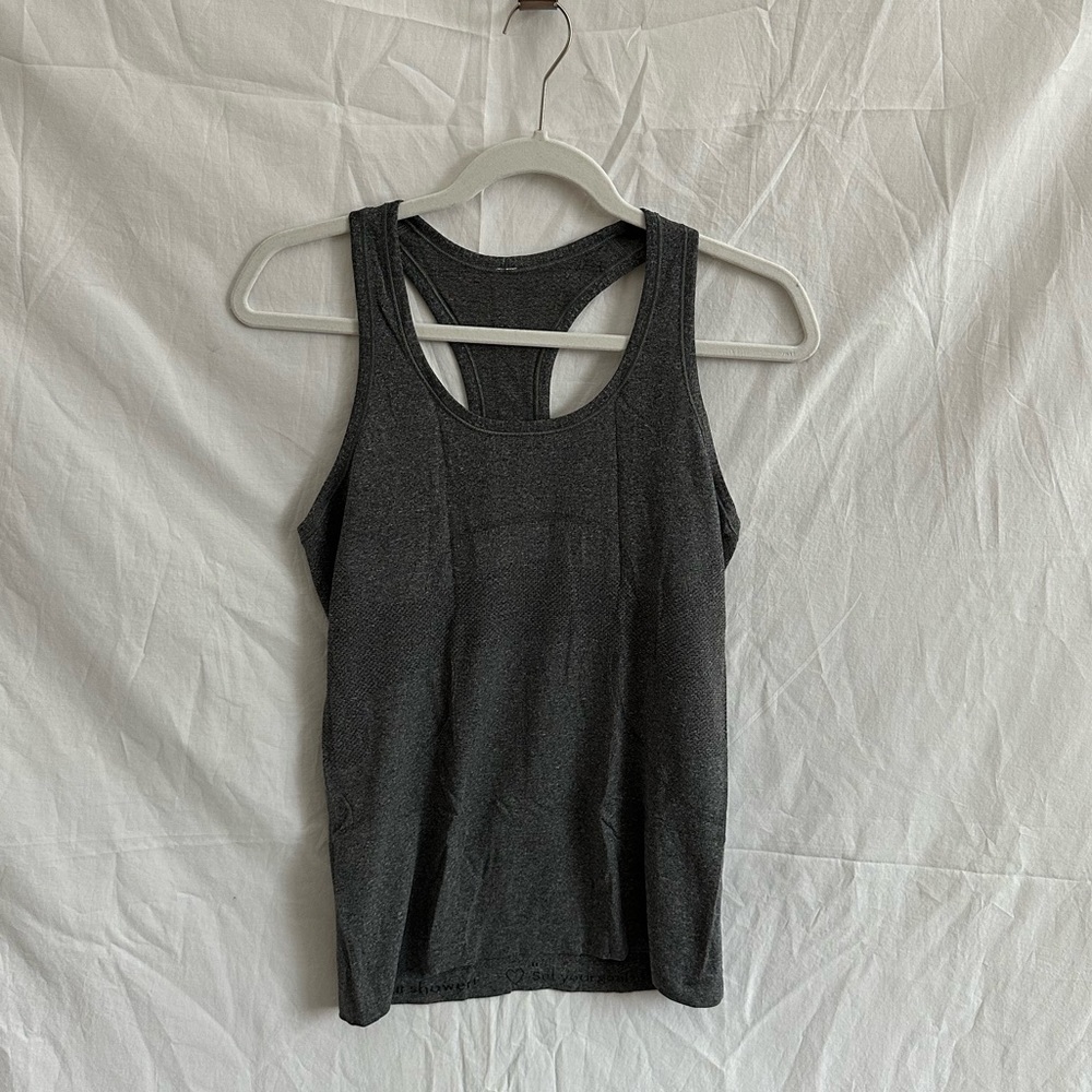 Lululemon Swiftly Tech Racerback Heathered Black- Size 6